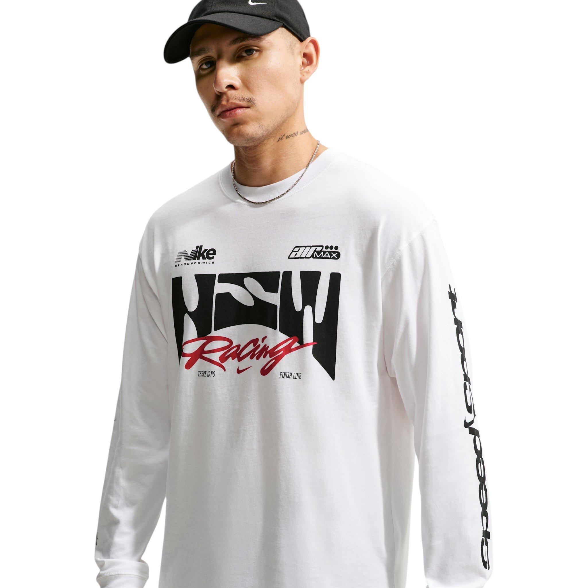 Nike Men's Sportswear NSW Racing Long-Sleeve T-Shirt - WHITE